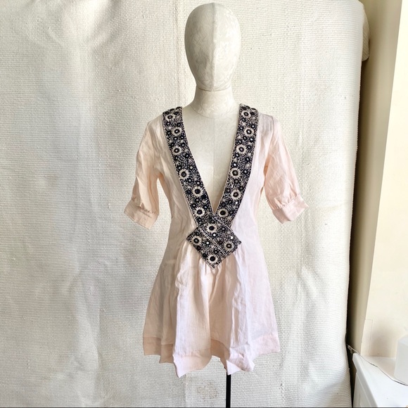 Alice McCall Plunging Embellished Boho Mini Dress - Picture 3 of 8